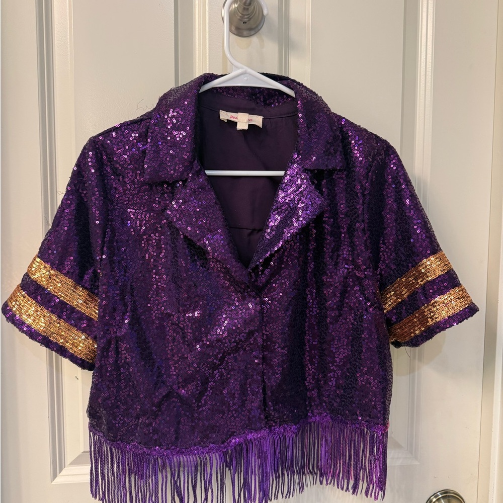 Peach Love California Purple Sequin Jacket
